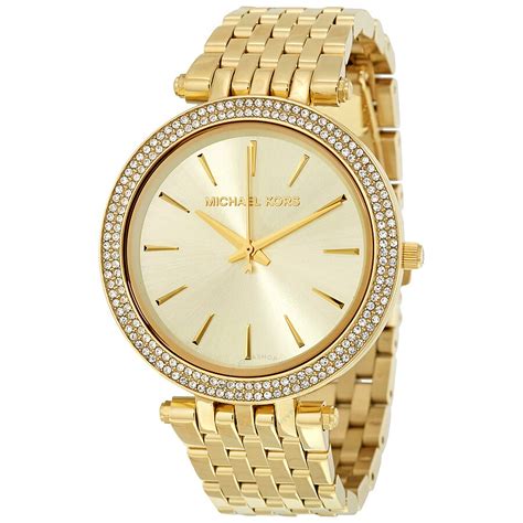 michael kors watches women gold|Michael Kors watch with diamonds.